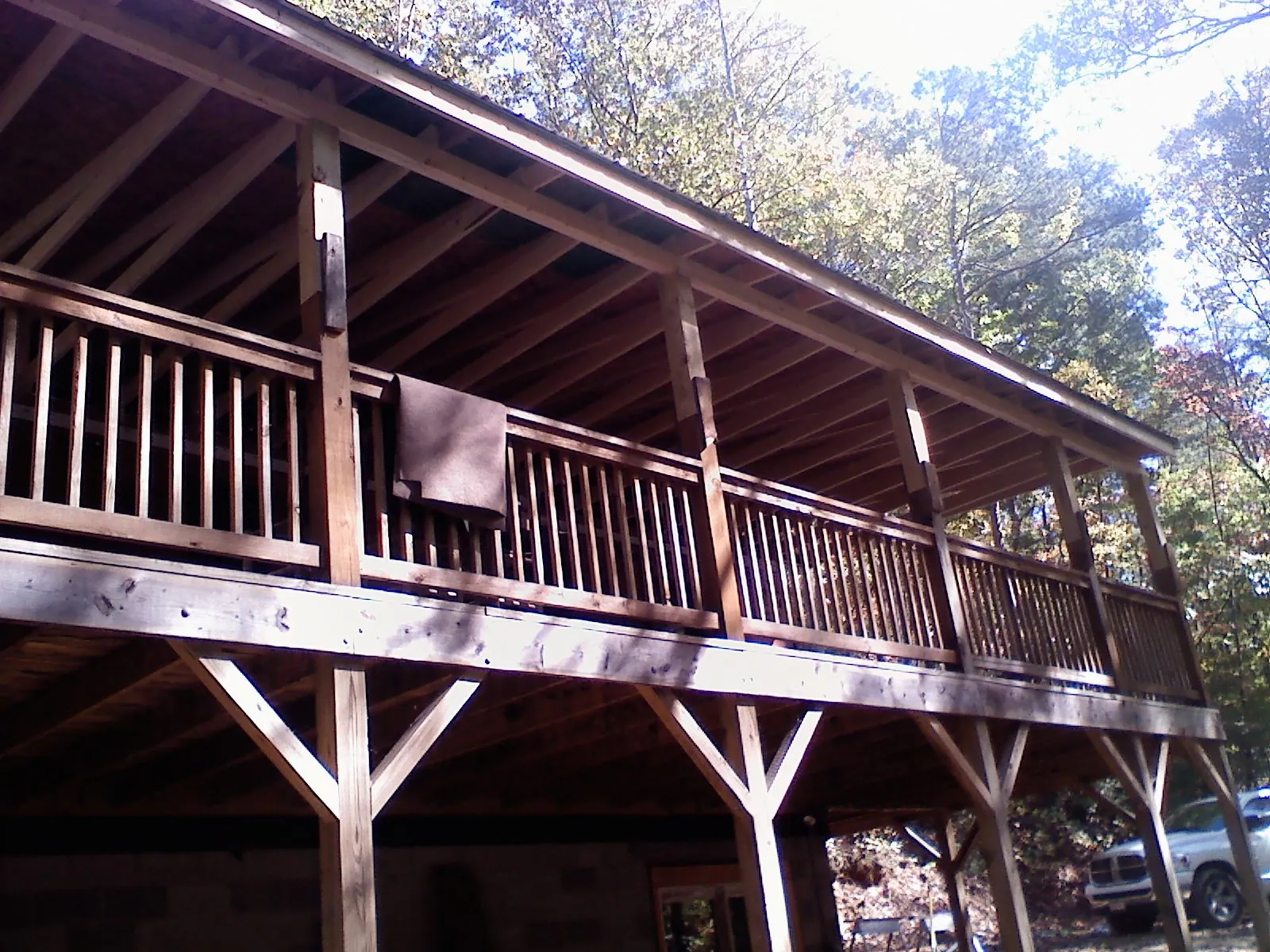 Timber framing under a new elevated porch and deck — Roof Leak Repair in Fountain Green by Roofing Brothers